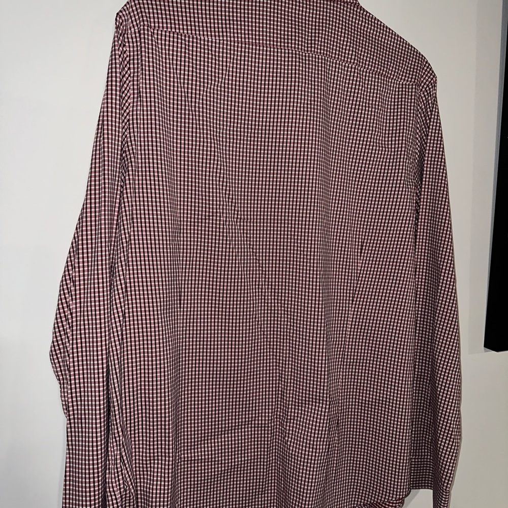 Express Performance Men's Red Checkered Button Do… - image 5